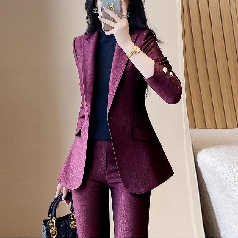 Women's Waist-cinching Blazer & Pants Suit Set