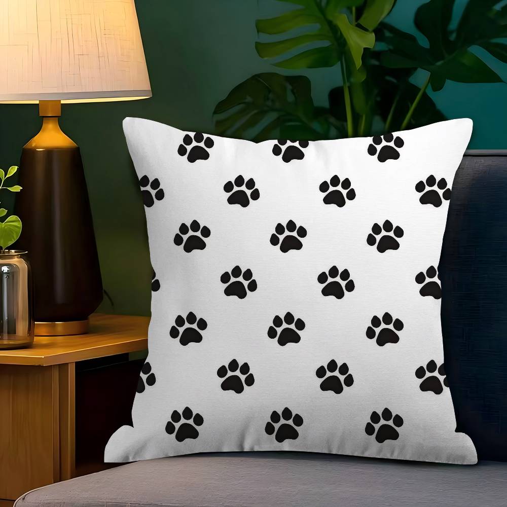 Fashion Black Cat Paw Cushion Cover Pillowcase Upholstery Sofa Throw Pillow Home Decor Pillowcas