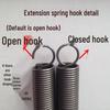 In-Stock Hook Extension Spring: 2.0mm Wire, 16mm Outer Diameter, 40-500mm Length Options