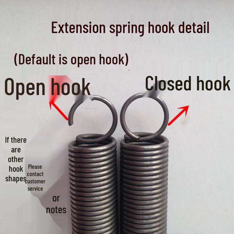 In-Stock Hook Extension Spring: 2.0mm Wire, 16mm Outer Diameter, 40-500mm Length Options