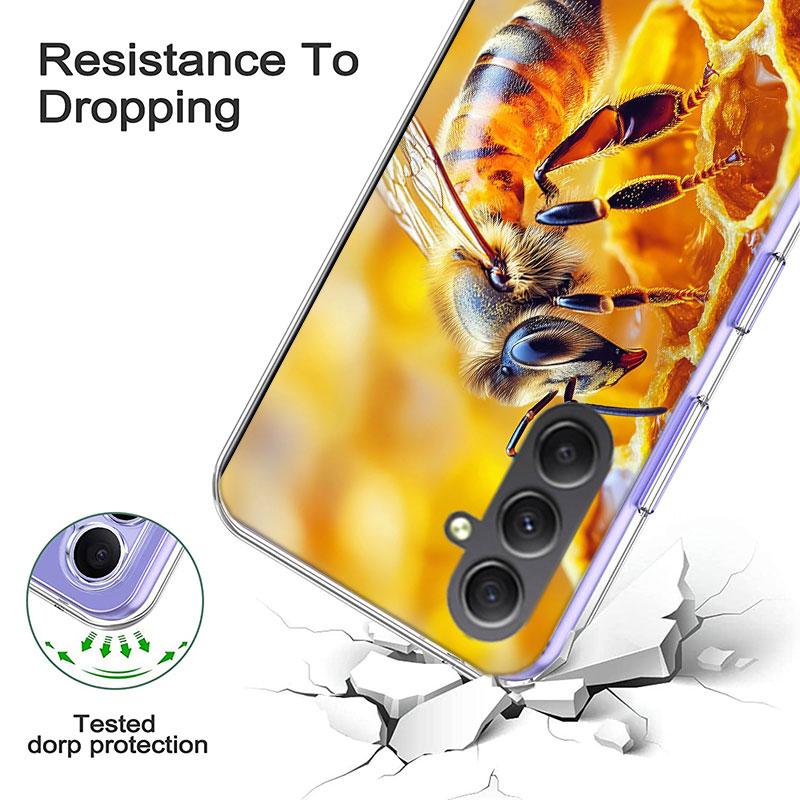 Bees and Honey in the Honeycomb Phone Case For Samsung A54 A34 A24 A14 A53 A33 A23 A13 A52S A32 A22 A12 A17 Galaxy A03S A04S A02