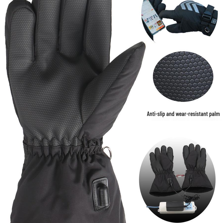 Rechargeable Electric Heating Gloves for Men & Women - Winter Motorcycle Double-Sided Heating