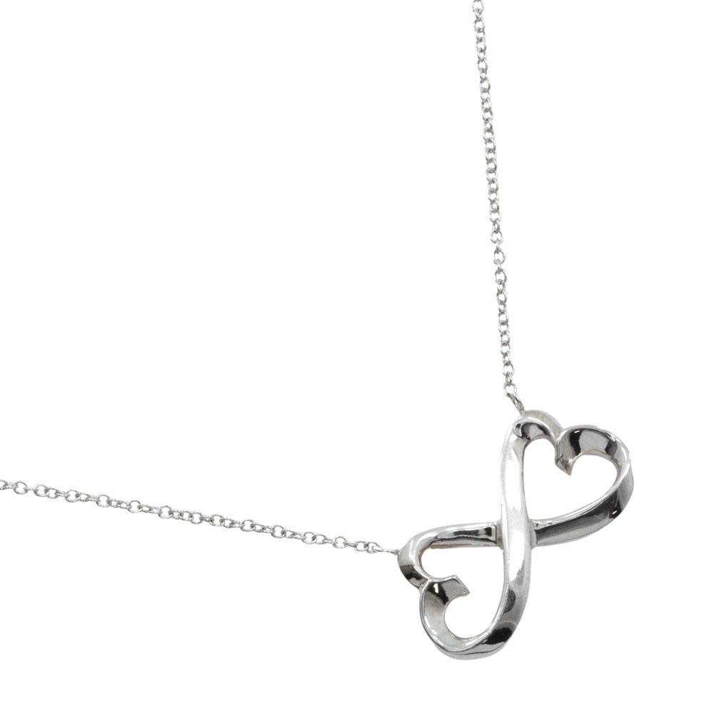 

TIFFANY&Co. Double rubbing heart Necklace Paloma Picasso Silver925 heart 3.8g Women Used