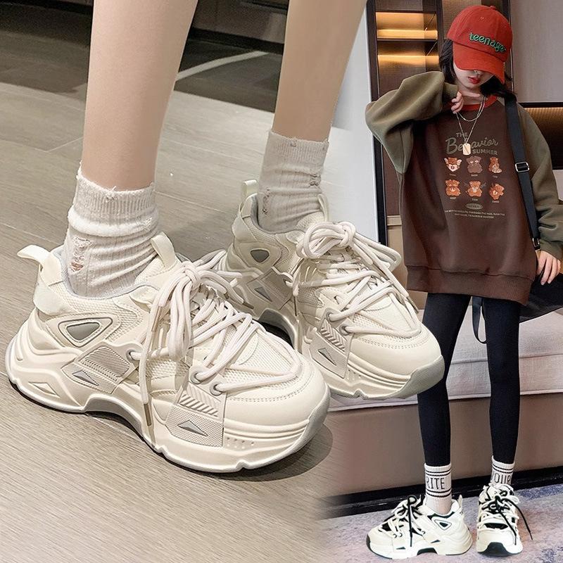 Girls' Sports Shoes 2025 New Spring and Autumn Children's Student Fashion Versatile White Shoes Medium and Older Girls' Dad Shoes