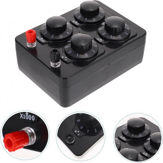 

Коробка переменного сопротивления 0-9999 Ом, Простой регулируемый резистор Декадная коробка для физического обучения Школьное экспериментальное оборудование