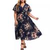 Oversized Dresses Women Plus Size Boho Beach Floral Summer Dress 2023 Mini Sundress Female Clothing Loose Casual Long Skirt