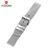 18mm 20mm 22mm 24mm Universal Milanese Loop Band Stainless Steel Strap Pin Buckle Watchband Bracelet Accessories Black Silver