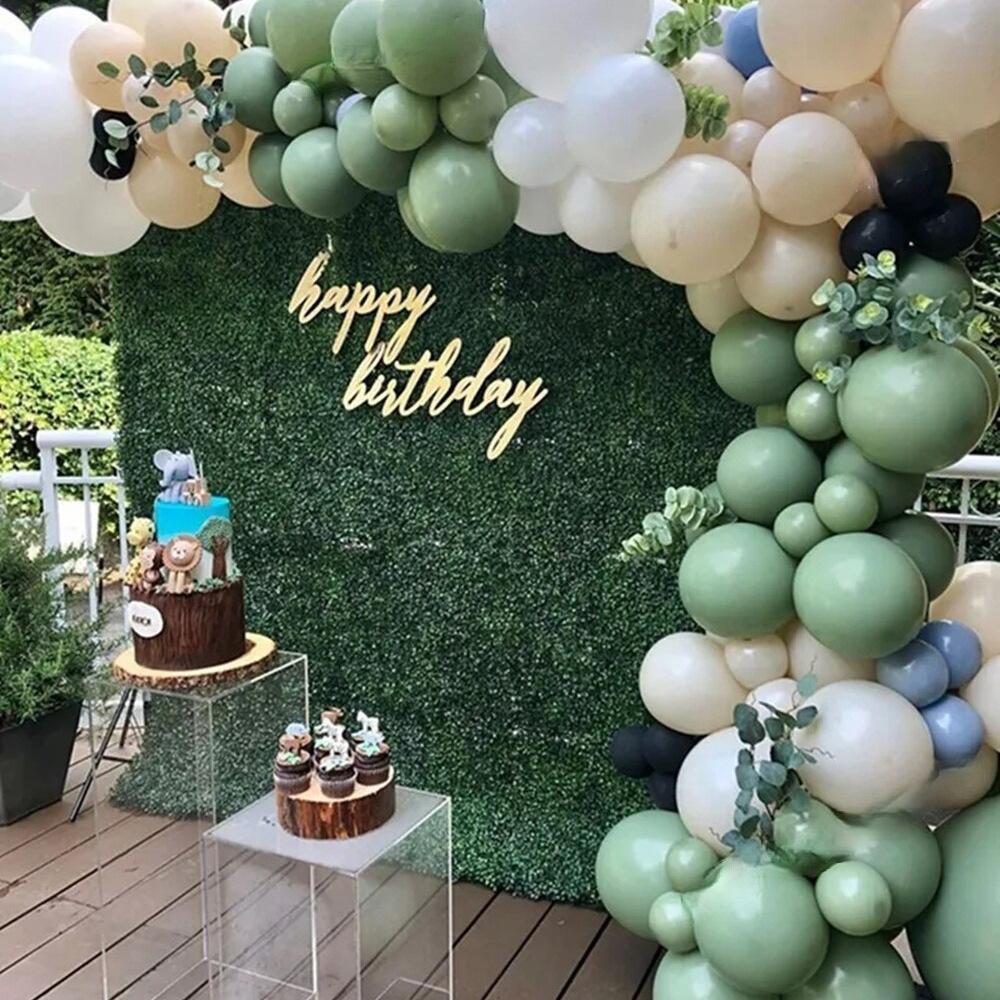 Vintage Apricot Avocado Green Balloon Chain Set Birthday Party Wedding Arrangement Arch Decoration