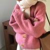 Autumn clothes autumn new knitted sweater yellow cardigan sweater women loose wear gentle wind coat women