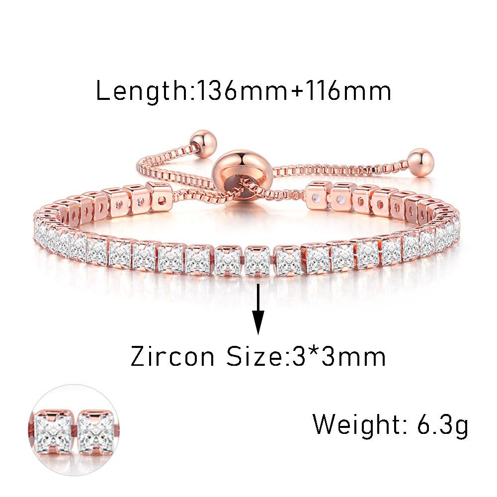

Adjustable Various Size Tennis Bracelet For Women Geometric Clear Zircon Wedding Party Jewellry Items DZH007