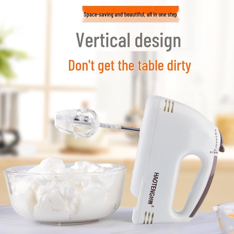 Compact Handheld Electric Blender & Egg Beater for Whipping, Baking, and Kneading Dough.