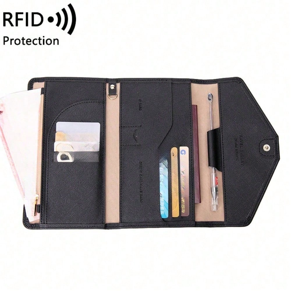 Bolsa para Pasaporte de Mujer Nueva RFID Multifunción para Billetes y Documentación Holder para Pasaporte de Viaje al Extranjero para Hombres y Mujeres