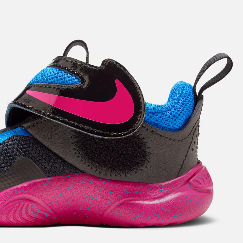 Nike Team Hustle D 11 Synthetic Leather Comfortable Versatile Shock Absorbing Durable Low Top Walking Shoes Baby Shoes Black Purple FB7573-001