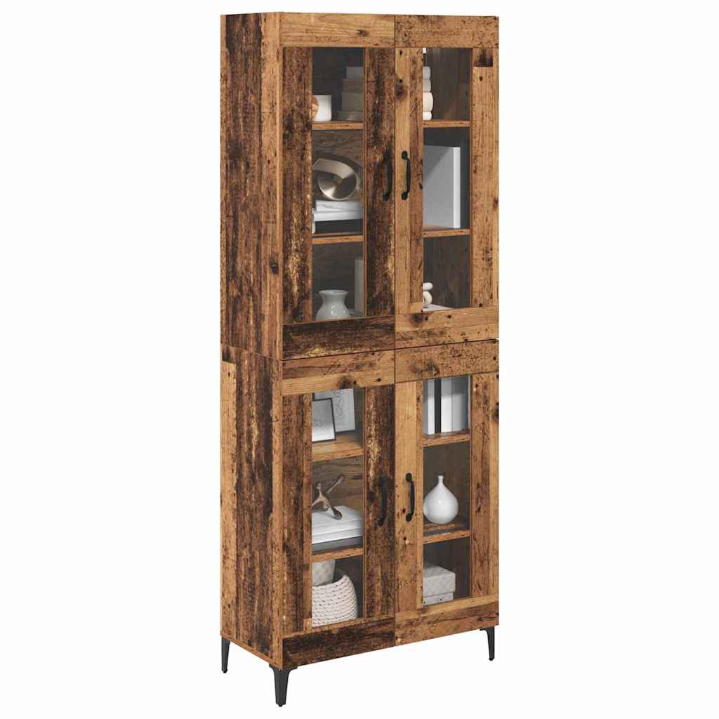 Wall Mounted Highboard Reclaimed Wood Look 27.4 x 13.4 x 70.9 in (L x W x H) Engineered Wood