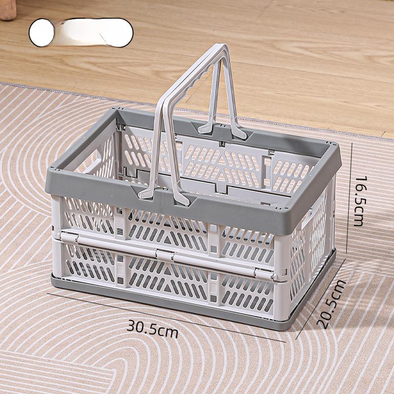 Foldable Storage Basket, Shopping Cart, Utility Crate, Large Capacity Organizer for Groceries, Picnic, Supermarket