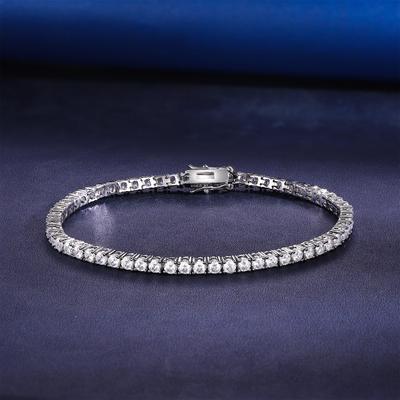 A Exquisite 2.5mm 3.5mm Tennis Bracelet Four-claw Zircon Bracelet for Boys and Girls