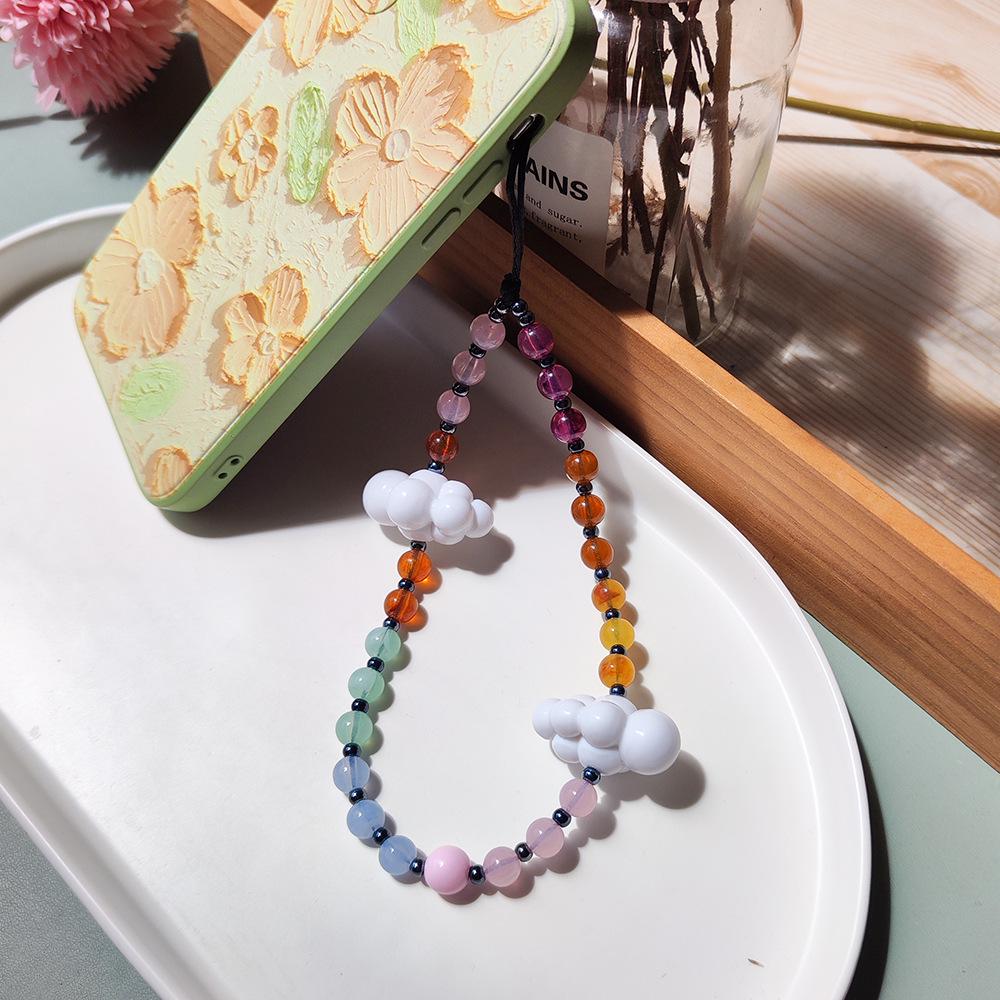 

KKBEAD Gradient Color Cloud Beaded Phone Lanyard, Japanese-Korean Style for Women