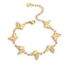 Waterproof Stainless Steel Gold Bracelet Dainty Sweet Gold Butterfly Bracelet Elegant Daily Wear Traditional Jewelry for Women