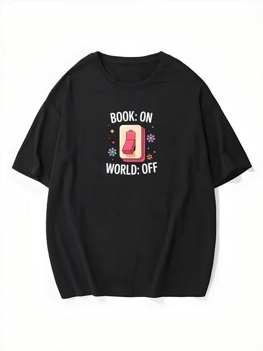 Oversized T-shirt with book print 3XL