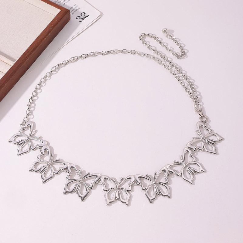 High-end Sweet Girl Big Butterfly Hollow Fashion Clothing Waist Chain Metal Sweet Cool Women's Waist Chain