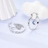 Minimally Synthetic Blue Zircon Asymmetric Loop Earrings for Women's  Luxury Jewelry  Daily Party Wearing and Gift Giving