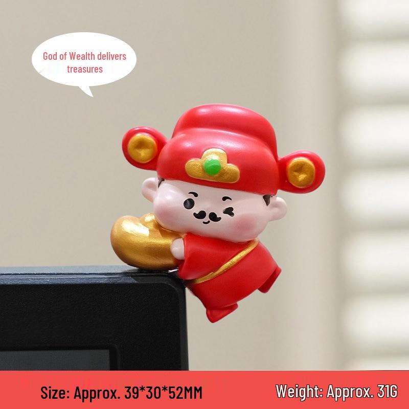 Wealth Deity Car and Desktop Ornament – Stress Relief Decoration Doll As shown