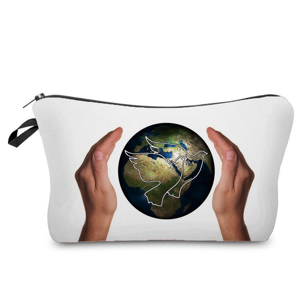 Women Peace Dove Print Cosmetic Bag Toiletries Organize Travel Storage Case 6369