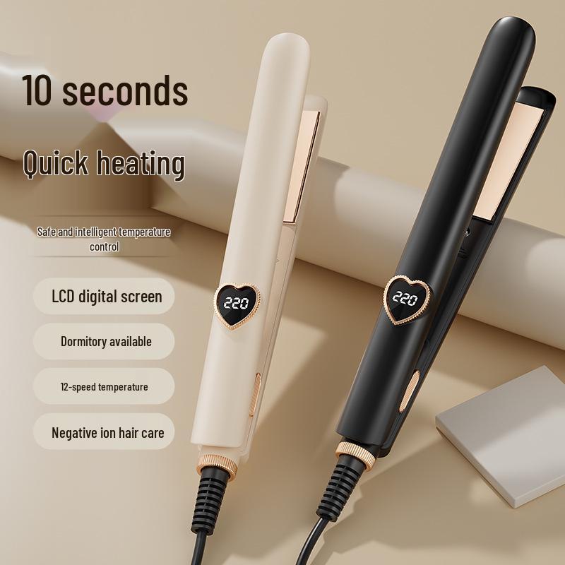 

Двухфункциональный выпрямитель и плойка для волос: Стиль без повреждений, Идеально для общежитий, Выпрямляет и завивает с легкостью 30W чёрный