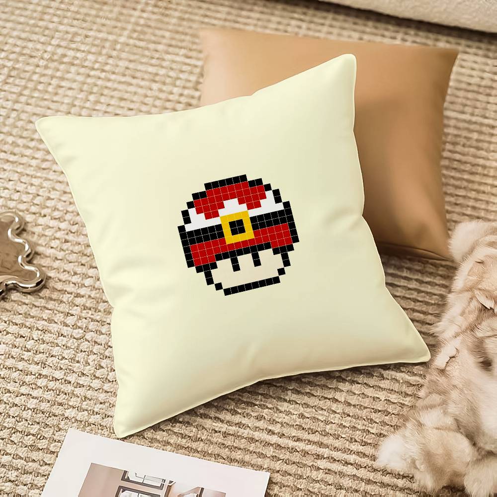 M-Mushroom Christmas Outfit Pillow Case Sofa And Living Room Decorative Cushion Covers Dust-proof And Mite-proof Invisible Zippe