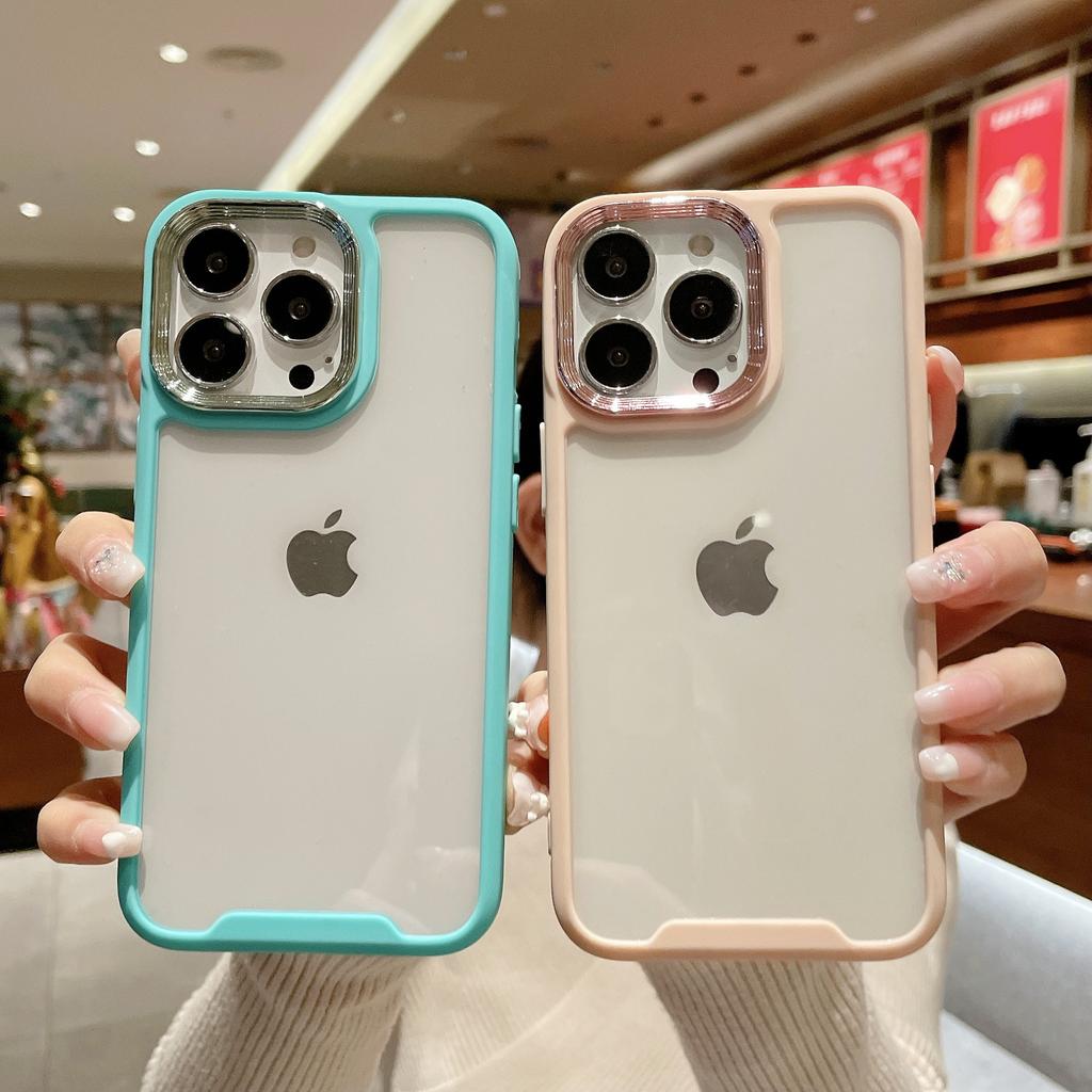 Applicable iPhone15PRO Mobile Phone Case Advanced Electroplating Lens 14 Mobile Phone Case Apple 15PROMAX Case 12PRO