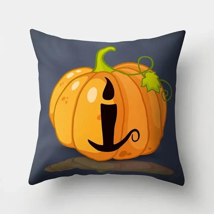 Halloween Witch Ghost Pumpkin Printing Catable Is Suitable for Family Living Room Sofa Room Decoration Pillow Sleeve