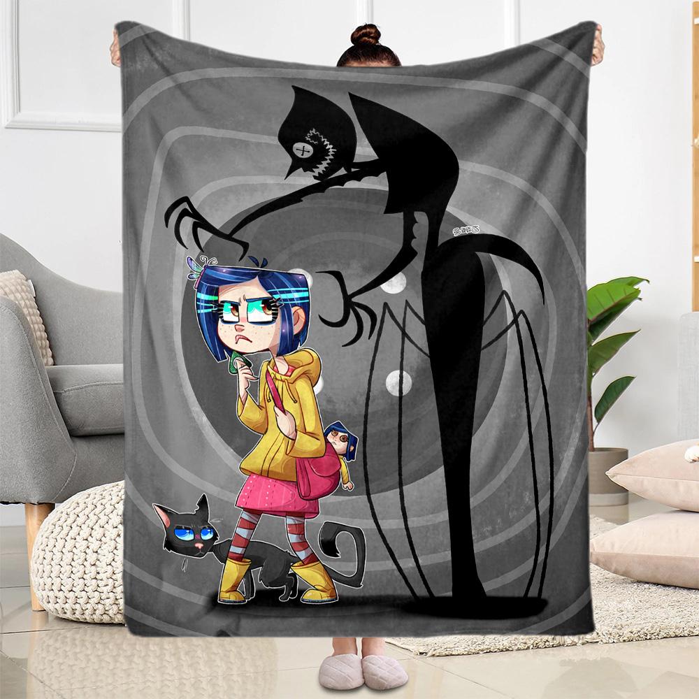 Coraline's Magical Adventure Flannel Blanket-Soft and Suitable for Sofas,Beds,Offices,Travel,All Seasons,Great Gift for Holidays and Birthdays.