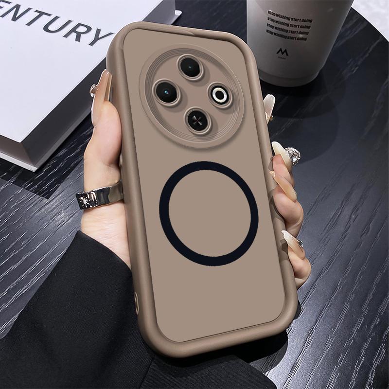 Phone Case For Tecno Spark 30C 8C 9 Spark 6 Go KE5 Pop 7Pro Soft Silicone Cover Luxury Matte Case With Wireless Magnetic Sticker