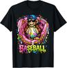 Cool Monkey Baseball Ice Cream Drip T-Shirt for Animal Lovers