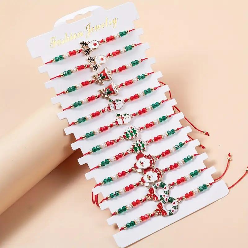 12 шт. Унисекс Рождественский Сплав Модный Регулируемый Браслет, Браслет для Праздничных Вечеринок и Посиделок, Вечеринка и Праздник DIY Украшения L