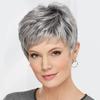 Short Hair Wig European and American Women's Fashionable Mixed Color Bangs Synthetic Headband