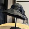 Korean-style Bowknot Sun Hat for Women, Summer Sun Protection Wide-brimmed Hat, Foldable Vacation Beach Hat, Fashionable Half-open Top Design