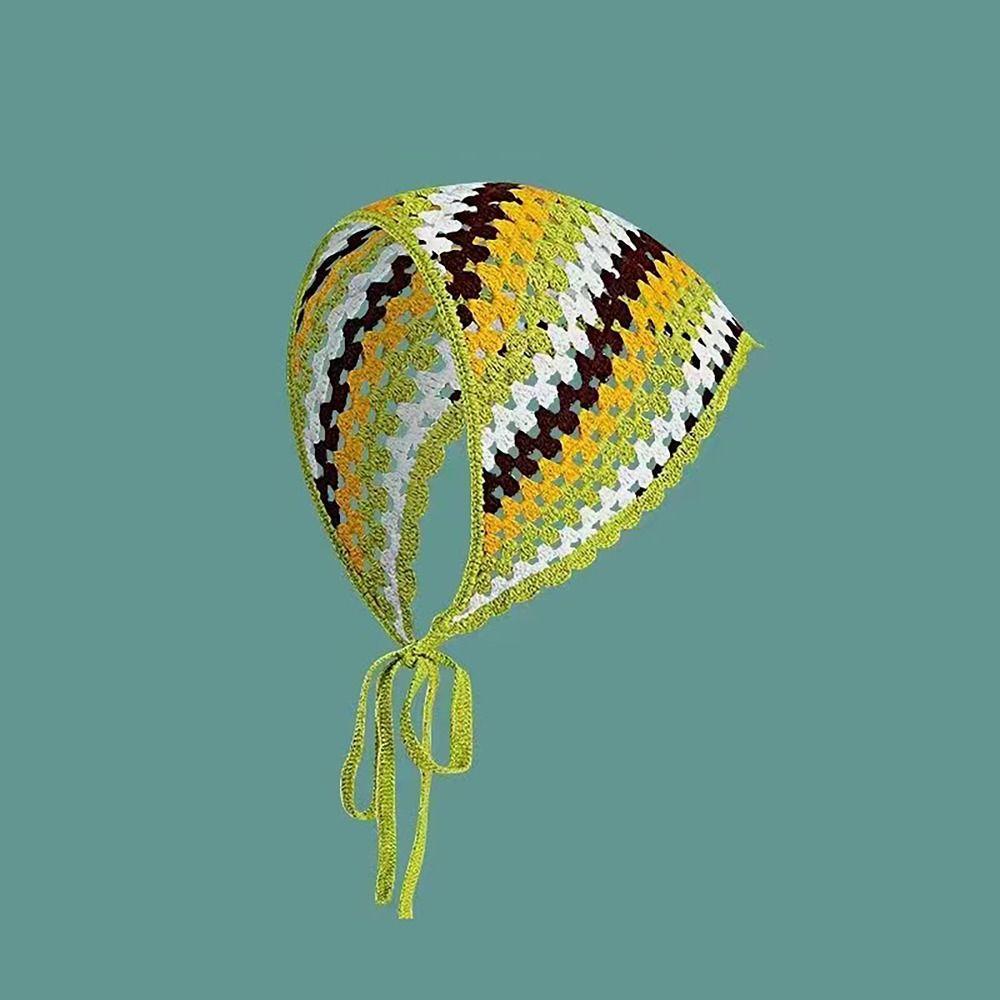 Süßes Französisches Pastorales Stil Dreieck Stirnband Gestrickt Handgefertigt Gehäkelt Kopftuch Hut Kleine Blume Stirnband Handtuch Frühling Sommer