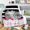 Cute Cat Mandala Design Home Customize Your Name Blankets Soft Warm Lightweight Allseason Multipurpose Blanket For Picnics Sofas Offices Beds Living