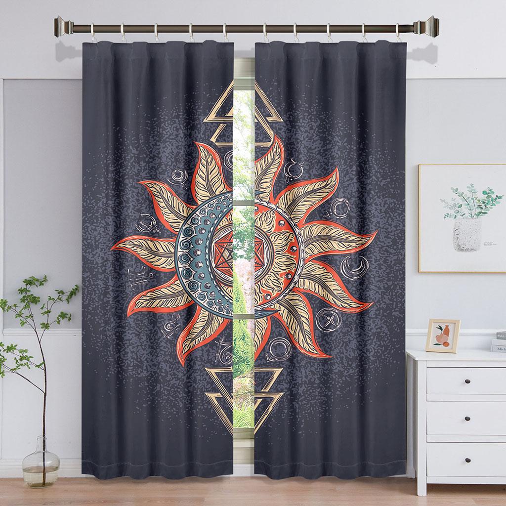 Tarot Mandala Spiritural Vibrant Window Panel Drapes in Children Bedroom Living Room Hall Treatments Kitchen Decoration Drapes Blinds