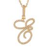 A-Z Cursive Initial Letter Pendant Necklace For Women Simple Rope Chain Pendant Necklace Jewelry Gift