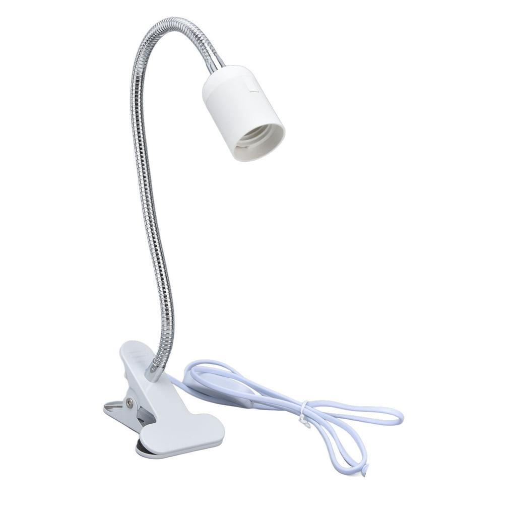 Weißer Tischlampenhalter E27 E26 Einzelner weißer Kopf 360 Grad verstellbar Langlebiges Material Klemmlampenhalter 100-240VEU
