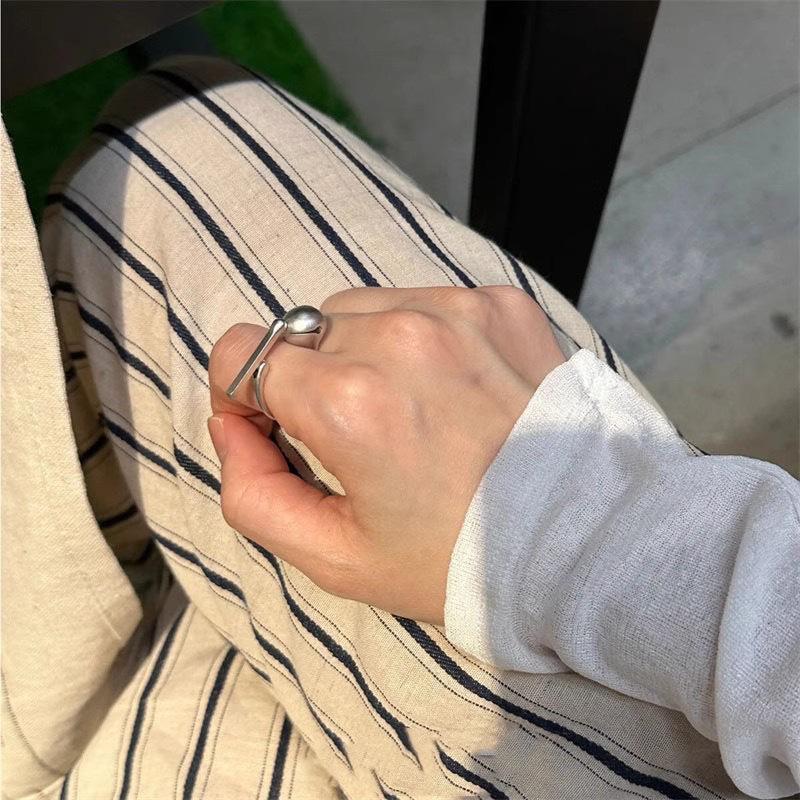 2Pcs Simple Adjustable Wooden Fish Merit +1 Ring For Women Stress Relief Opening Finger Ring