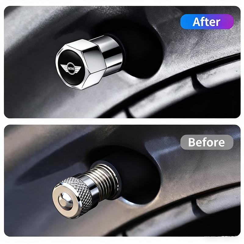 4Pcs Aluminum Alloy Car Tire Valve Cap Auto Wheel Accessories For MINI Cooper S Works JCW R55 R56 R53 R60 R61 F54 F55 F56 R50
