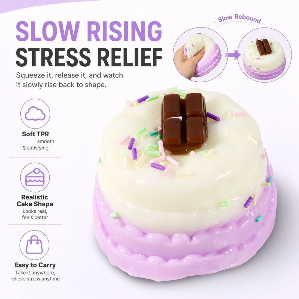 Slow Rebound Cake Squeeze Toy Soft Stress Squeeze Toy Gifts Release Anxiety Toys Stress Relief
