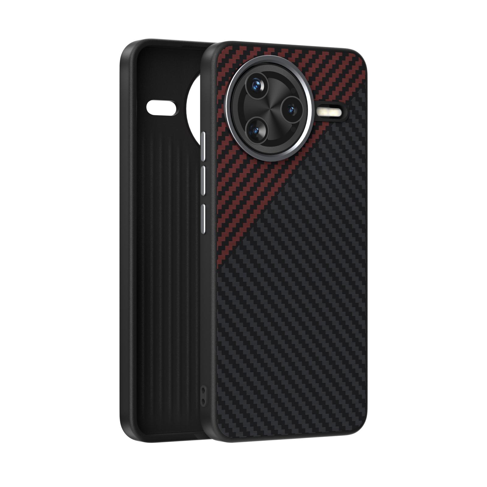 

For Redmi K80 Pro Case Slim Shockproof Magsafe Magnetic Wireless Charger Carbon Fiber Case Metal Lens Drop Test Grip Funda For Redmi K80 Pro&Pc + tpu красный