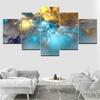 5 Panels Colorful Grey Yellow Blue Cloud Abstract Canvas Painting Posters and Prints Wall Art Pictures Room Home Decor No Frame