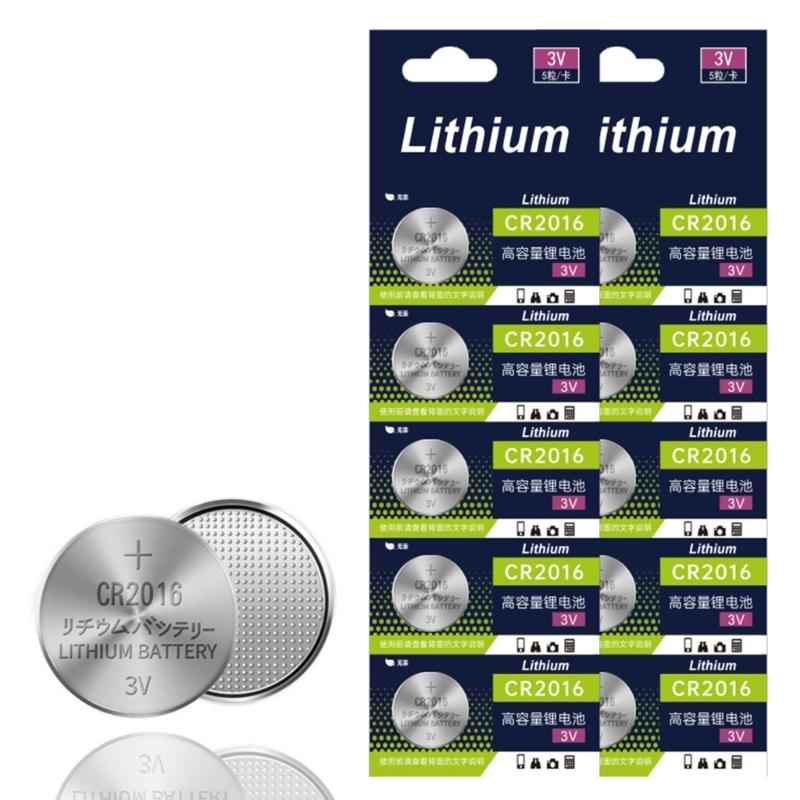 5pcs CR2016 Lithium Button Battery Long Lasting Power Cell Battery For Car Key Remote Controls Electronics Daily Use
