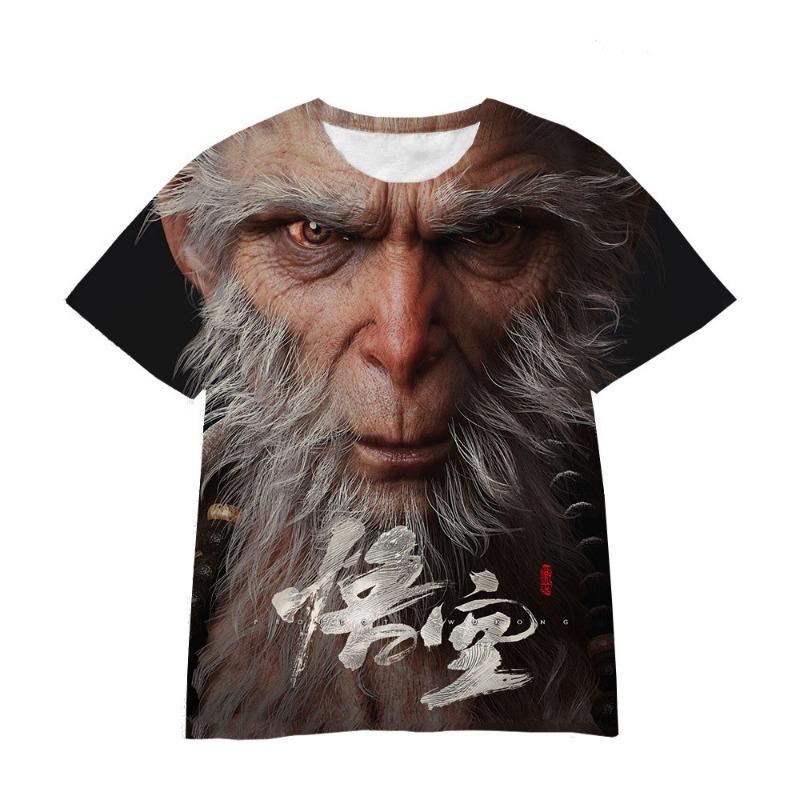Wukong Cartoon Game 3D Digital Printed Loose Casual T-shirt