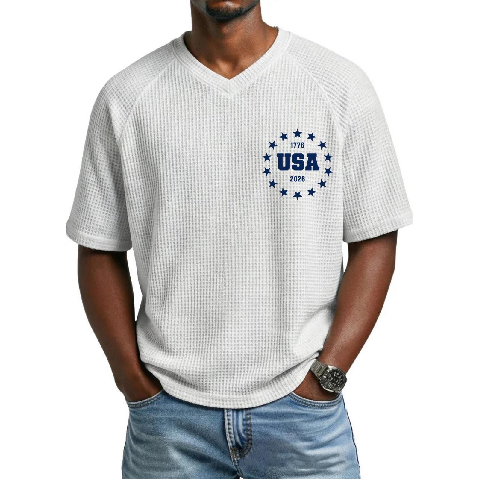 

Men s loose and casual patterned letter print T-shirt short-sleeved top XL білий